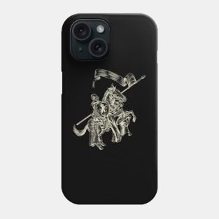 Medieval knight on a horse Phone Case