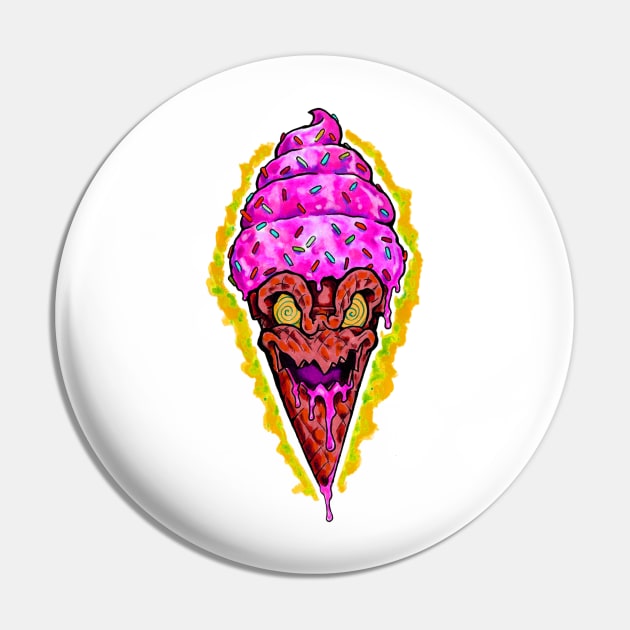 The Crazy pink Ice-cream Pin by A1designs