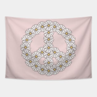 Daisies Peace Symbol Tapestry