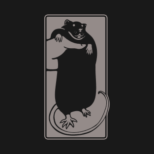 Minimal stylized art for rodent fans. Cute rat pet in negative space T-Shirt