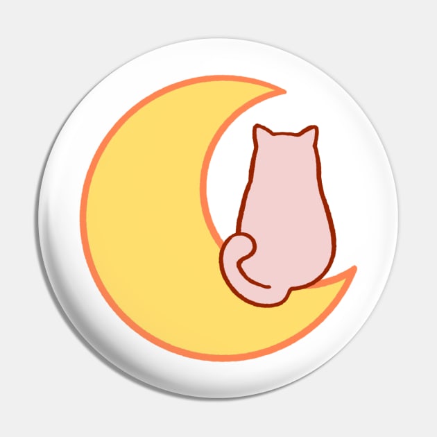 Pink Meow on the moon Pin by SunnieDu