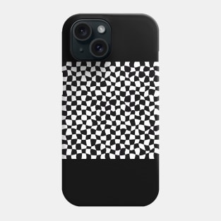 Warped Checkerboard, Black and White Phone Case