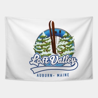 Lost Valley Auburn Maine ski logo Tapestry