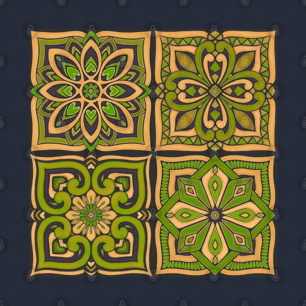 Moroccan Tiles - citrus by AprilAppleArt