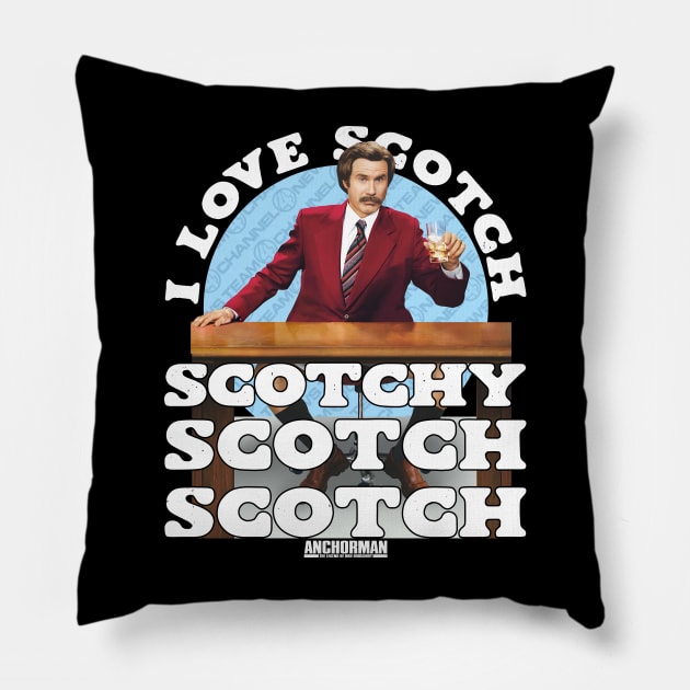 Anchorman Movie Ron Burgundy I Love Scotch Pillow by Story At Dawn 