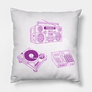 Boombox, Beat Maker, Turntable (Violet Lines) Analog / Music Pillow