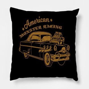 American Cars Monster Racing Gold Pillow