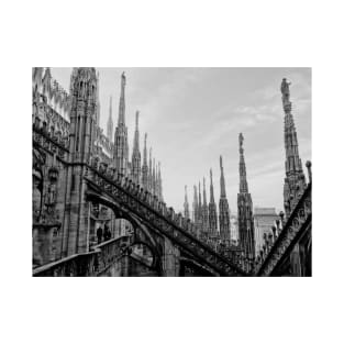 Black and White Milan Cathedral, Italy, Milan, Photography T-Shirt