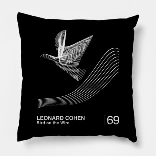Bird On The Wire / Minimalist Graphic Design Fan Artwork Pillow