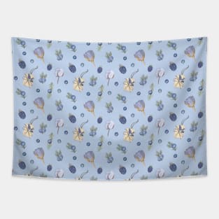 Blue floral pattern Tapestry