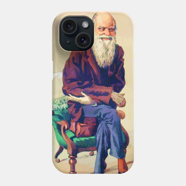 Charles Darwin vector drawing Phone Case by Redbooster