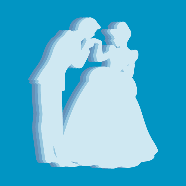 Minimalist Cinderella and Prince Silhouette by magentasponge