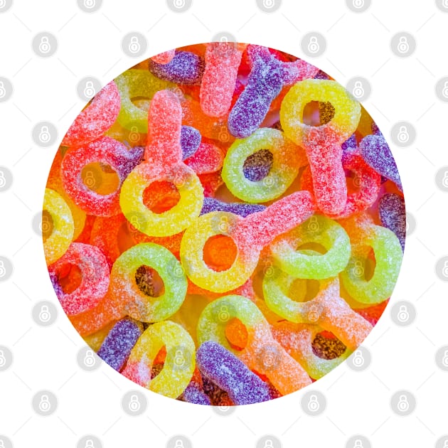 Gummy Sour Keys Candy Photograph Circle by love-fi