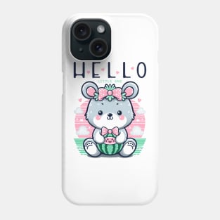 Cute bear, hello little one Phone Case