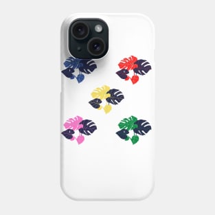 colored tropical leaves design Phone Case