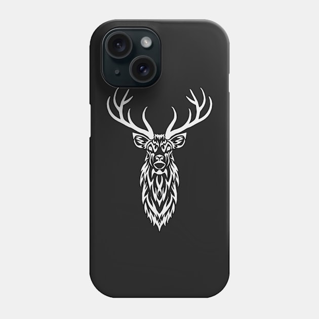 Tribal Stag II - White Phone Case by Hareguizer