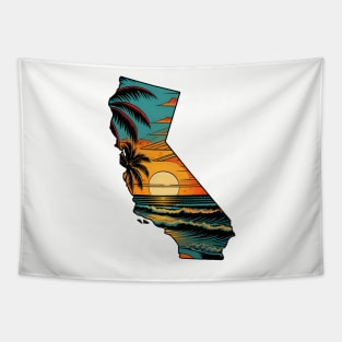 California State Beach Sunset Tapestry