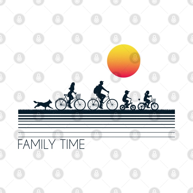 Family on bikes by arvitalya