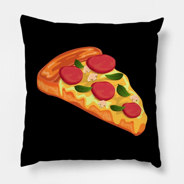 Yummy Italian Pizza Slice Pillow by InkyArt