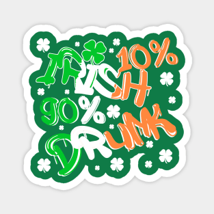 Saint Patricks Day Funny Irish Drinking Quote Lucky Clover Magnet