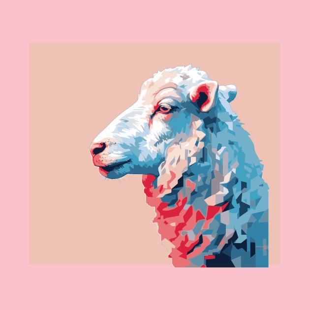 Cubist Style Sheep by Cascade Merch