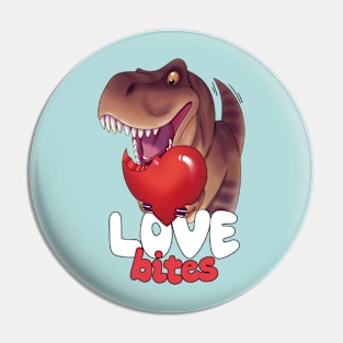 Love Bites - dinosaur valentine Pin