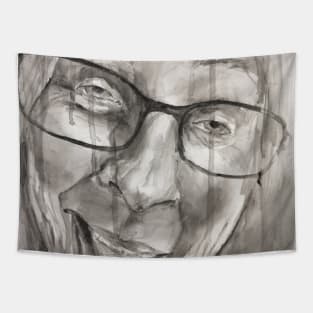 Black and white woman face Tapestry