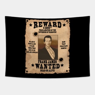 Frank James Wild West Wanted Poster Tapestry