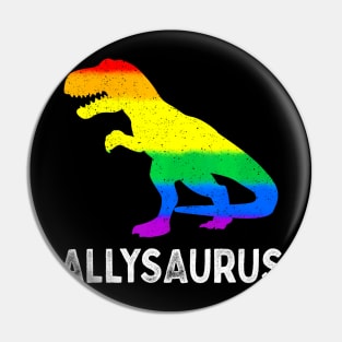 LGBT Ally Allysaurus Dinosaur Pride Month Pin