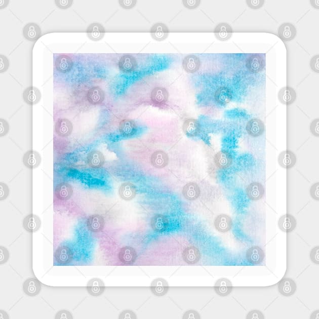 Watercolor abstract turquoise blue pink purple Magnet by artsytee