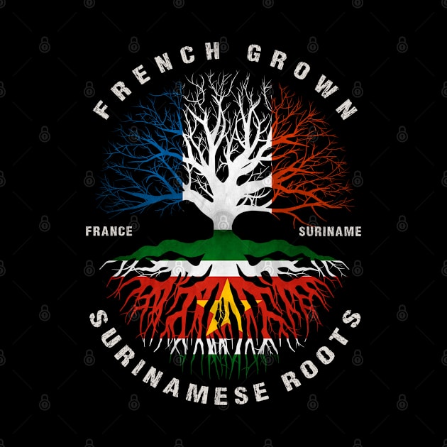 French Grown Surinamese Roots Suriname Flag by heart teeshirt