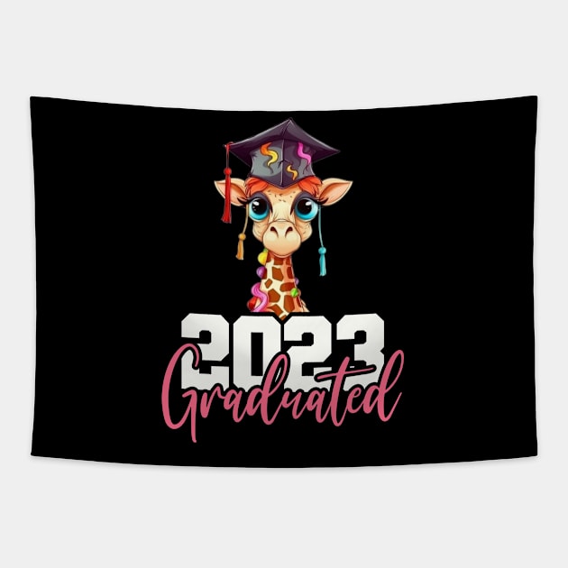 Cute Giraffe Graduation, 2023 Graduate, Graduation Gift Custom Year Shirt For Him & Her Graduation, Graduation 2023, College Graduation, Grad School Shirt Tapestry by Funkrafstik