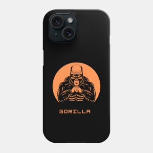 Strong masculine orange gorilla with a hat Phone Case