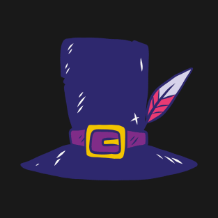 Pilgrim hat with feather T-Shirt