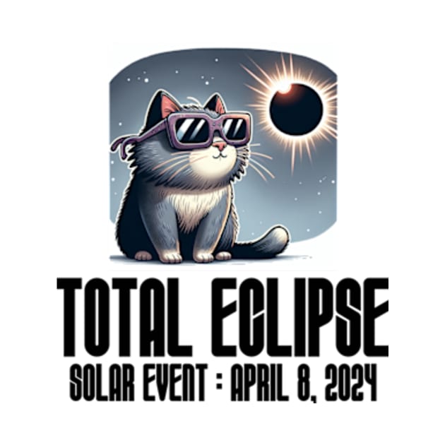 Total Eclipse Funny Meme Cat - Solar Event, Solar Eclipse April 8 2024, Totality by sarcasmandadulting