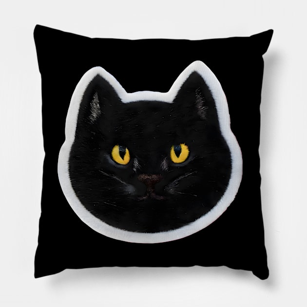 Black cat Pillow by Sobalvarro