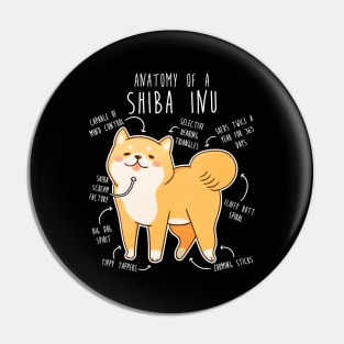 Shiba Inu Dog Anatomy Pin
