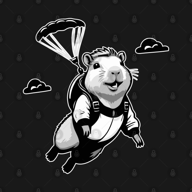 Funny Skydiving Capybara by IDesign23