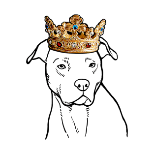 American Pit Bull Terrier Dog King Queen Wearing Crown T-Shirt