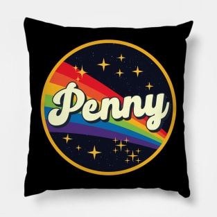 Penny // Rainbow In Space Vintage Style Pillow