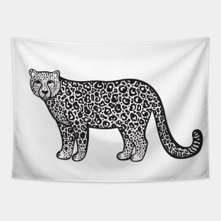 Snow Leopard Ink Art - on light colors Tapestry