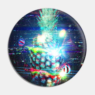 Cutted pineapple glitchy design Pin