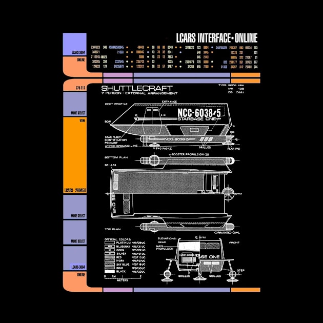 Computer Readout Showing Original Series Shuttle Craft by Starbase79