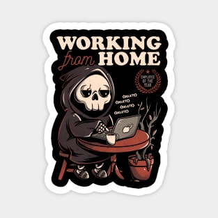 Working From Home - Creepy Skull Gift Magnet