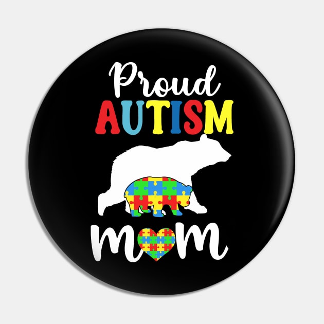 Proud Autism Mom Puzzle Autism Awareness Mothers Gift Pin by CesarHerrera