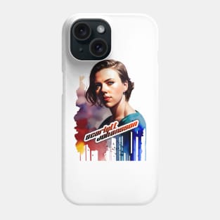 scarlett ingrid johansson watercolor hand drawing graphic design and illustration by ironpalette Phone Case