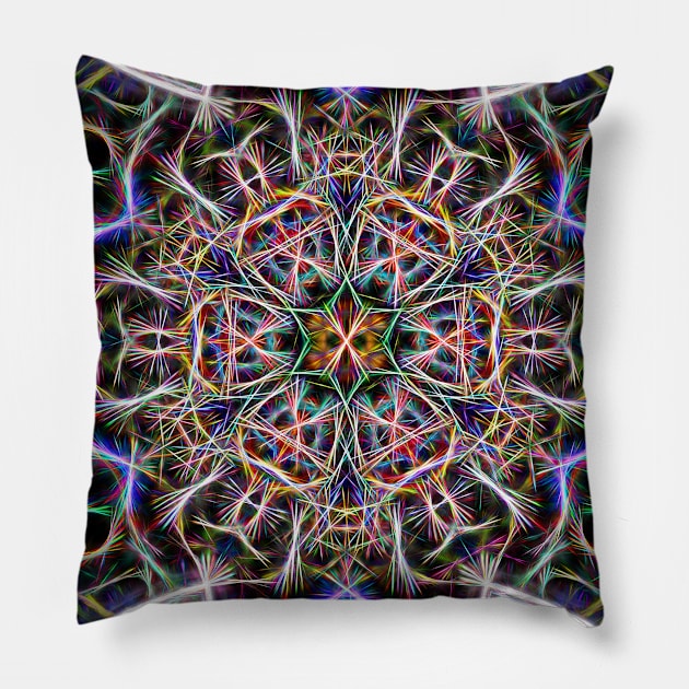 Abstract textured mandala Pillow by hereswendy