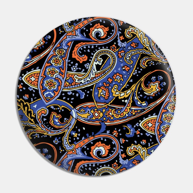 Retro Vintage Paisley Pattern Pin by Muzehack