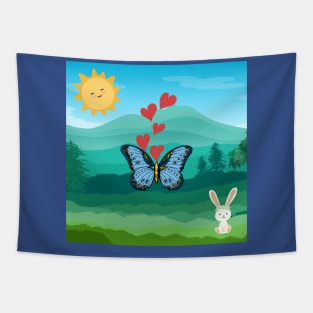 Butterfly and Bunny Tapestry