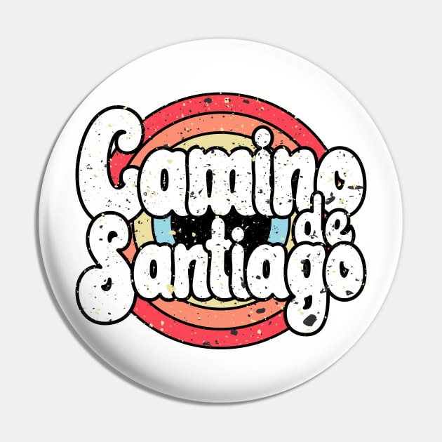 Camino de Santiago Ocean Rainbow Splattered Pin by Mumgle